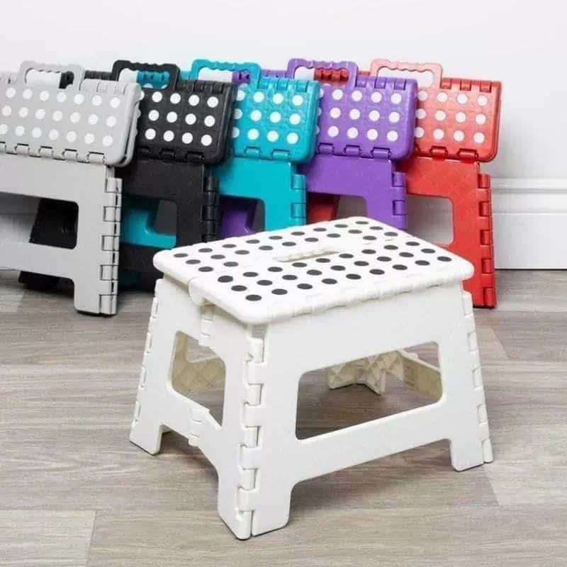 KOSMIIC Foldable Plastic Step Stool for Home and Office use – Heavy Duty Non-Slip Folding Stool for Bathroom, Kitchen