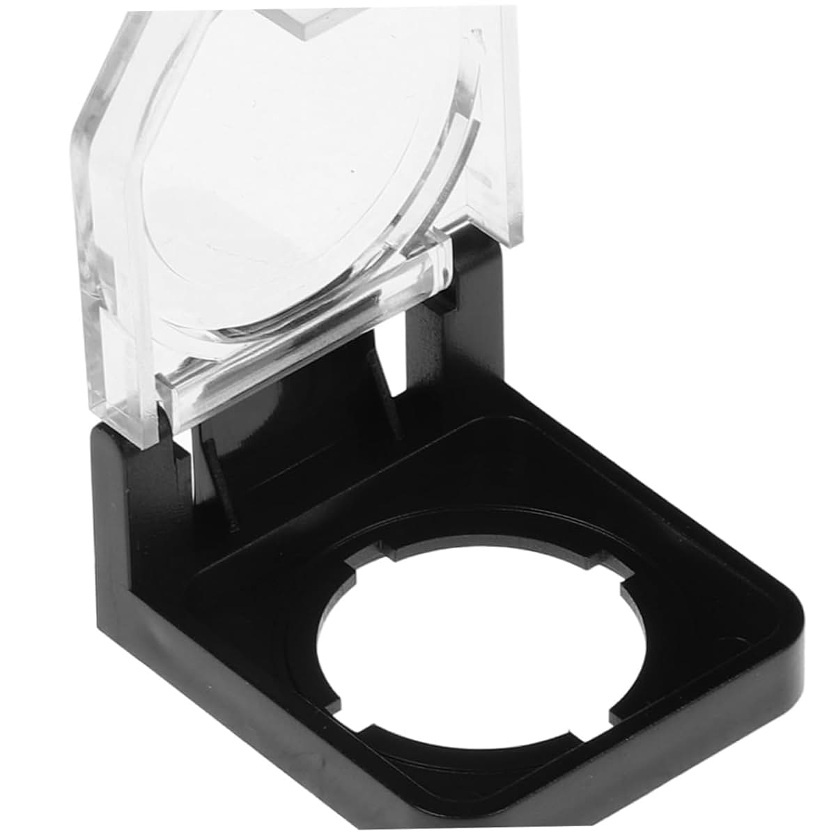 Emergency Stop Button Switch Guard, Black Plastic, 16mm Hole
