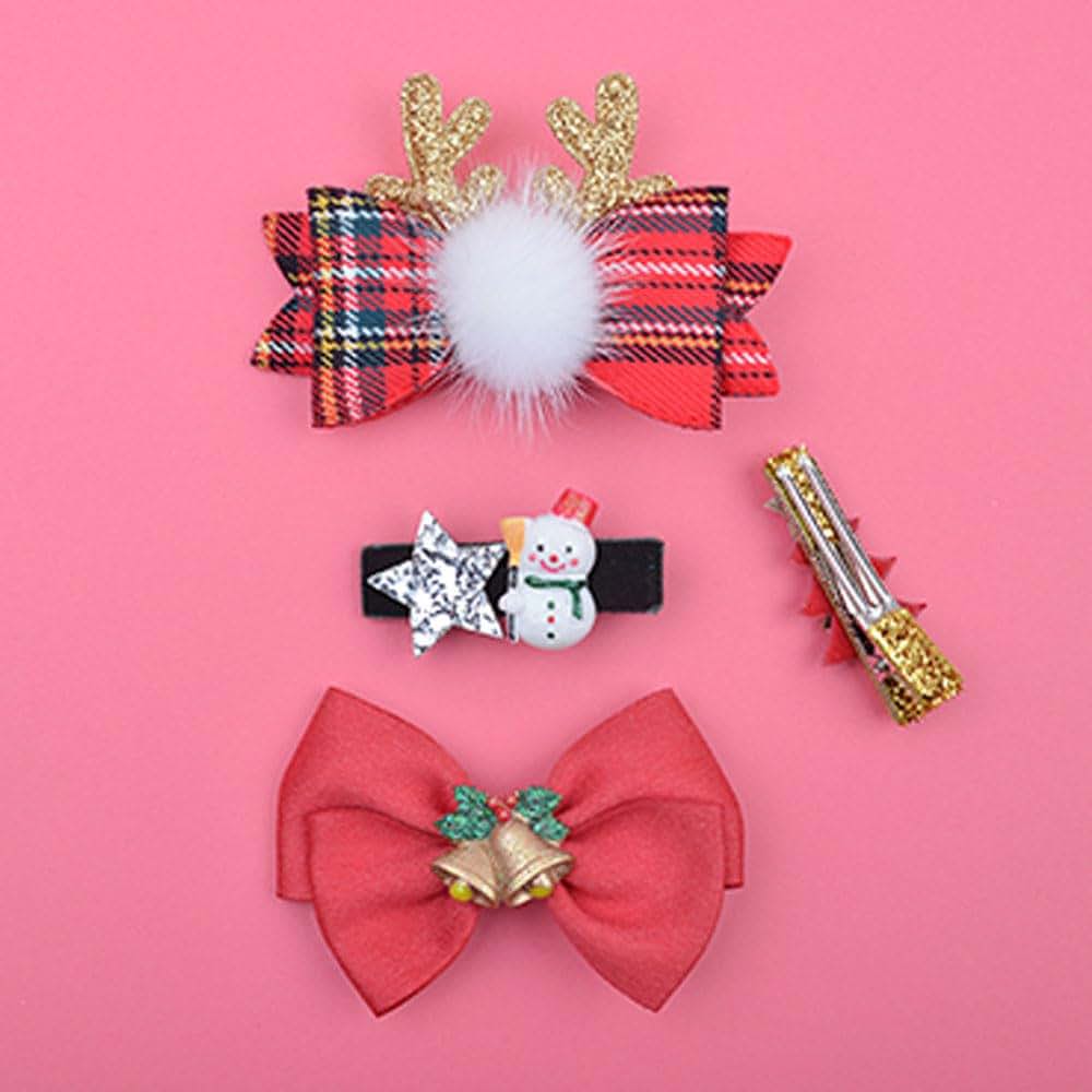 MerciBand Handmade Merrychry Hair Clip Set of 6 Snap Clips, Christmas Limited, Made in Korea