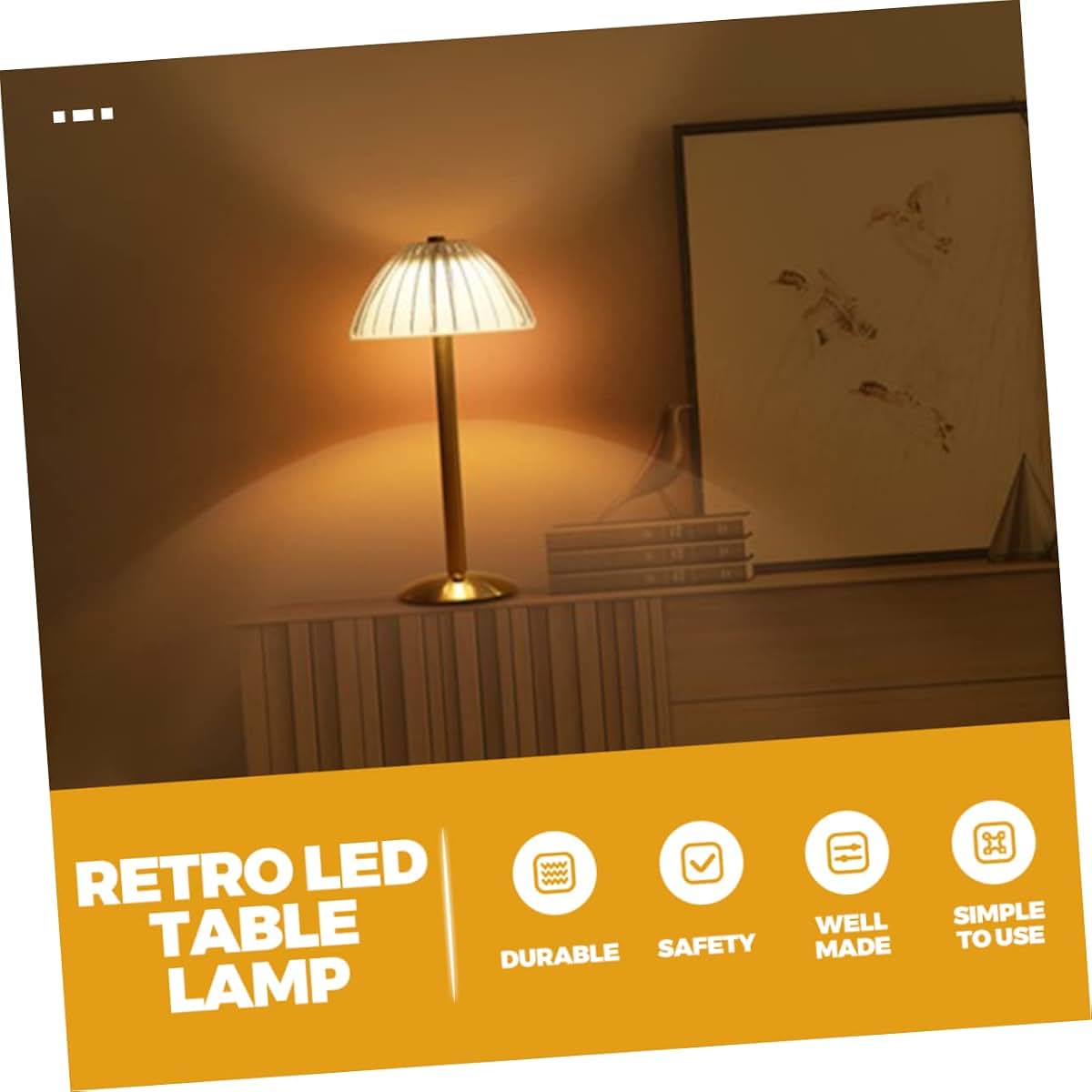 HONMEET Retro LED Desk Lamp Bedside Nightlight for Kids and Bedrooms