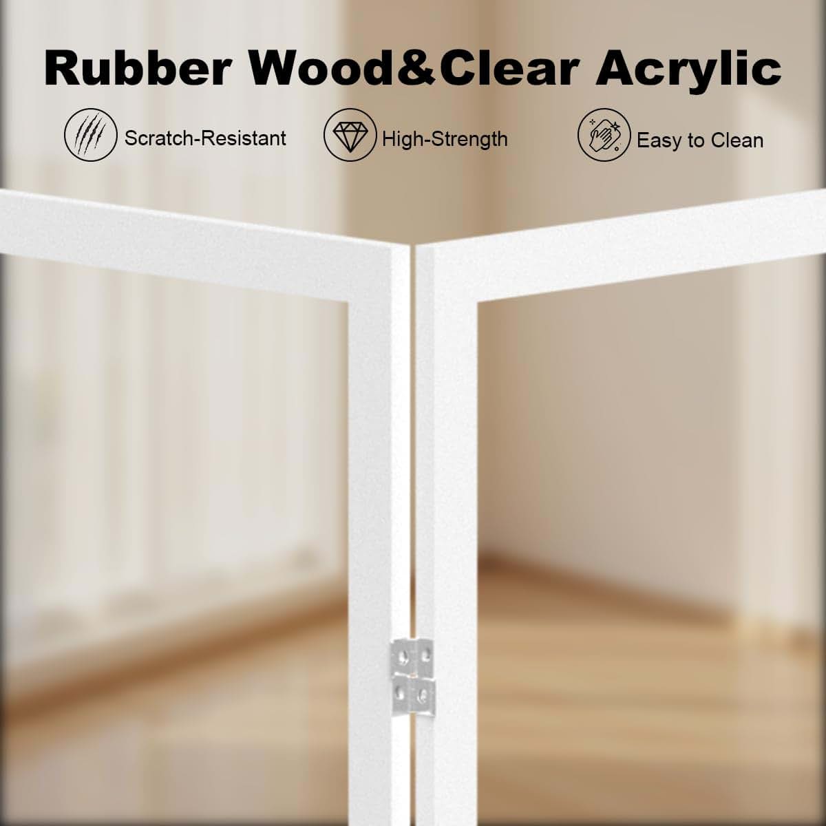 TSAYAWA Clear Acrylic Dog Gate, 6 Panel, 107.957-Inch Wide