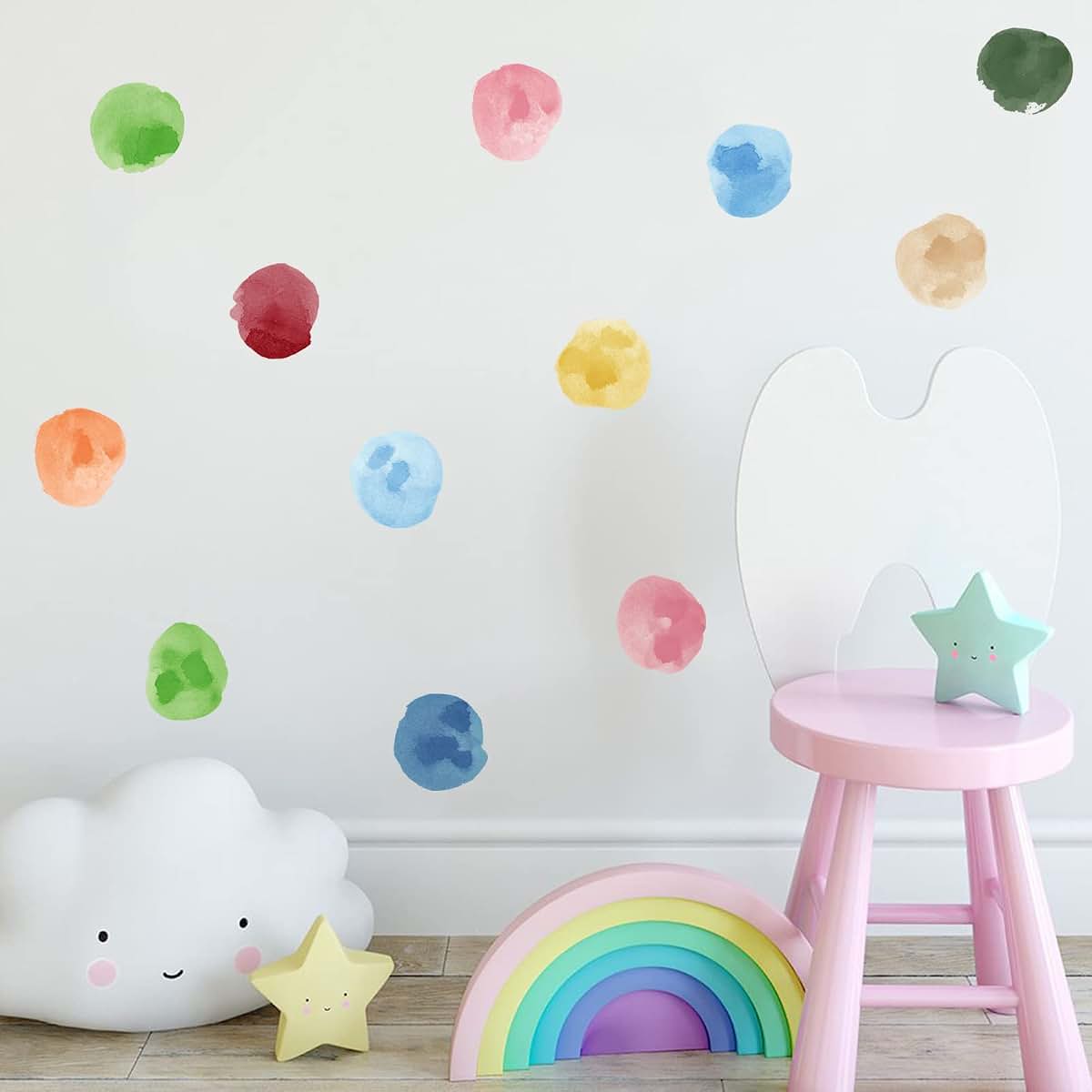 ROFARSO 120 Polka Dot Wall Decals, 2.2 Inch, Blackish Green, Removable PVC Stickers for Nursery and Bedroom