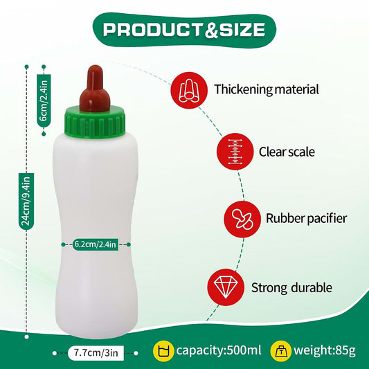 Usunfarm 2Pcs Feeding White Lamb Baby Bottle 600ml Goat Bottles