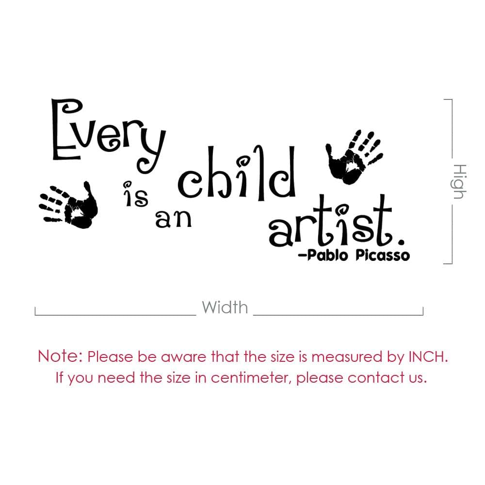 WallPlaza Every Child is an Artist Wall Decal-Inspirational Lettering