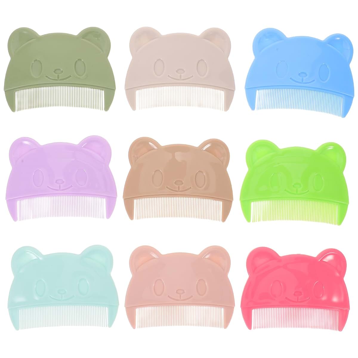 Garneck Bear Shaped Baby Hair Comb Set of 9 for Scalp Care