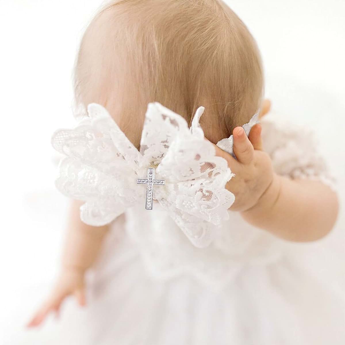 cunueae Lace Bow Hair Bands For Baby Wide Headband Kid Princess Hairwrap Birthday Accessory Girl Photo Props Bow Wide (photo 4)