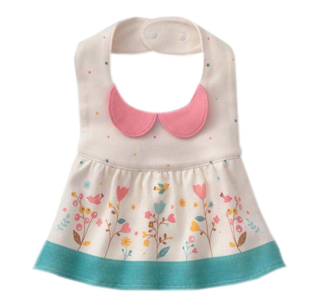 Gzmm Baby Girl's Princess Type Waterproof Bibs With Adjustable Snaps, 2 Pack (photo 4)