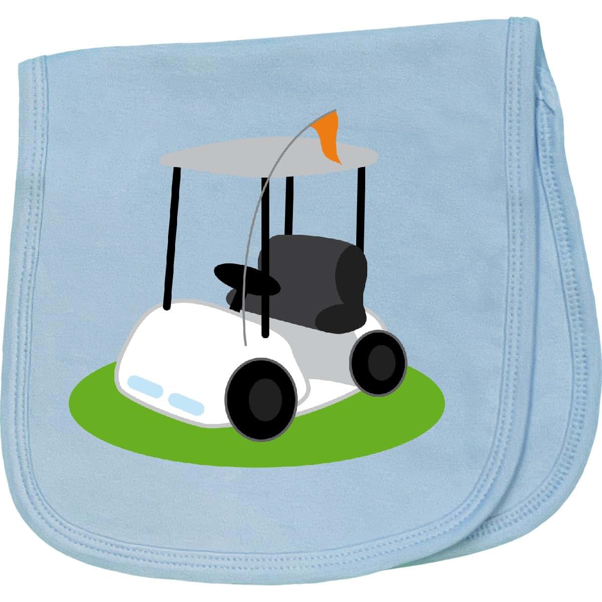Golf Cart Design Baby Burp Cloth - Light Blue