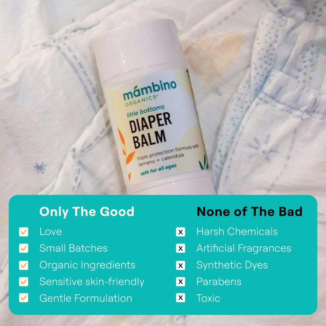 Mambino Organics Little Bottoms Diaper Balm, Baby Essentials Diaper Rash Cream, Newborn Essentials Must Haves (photo 4)