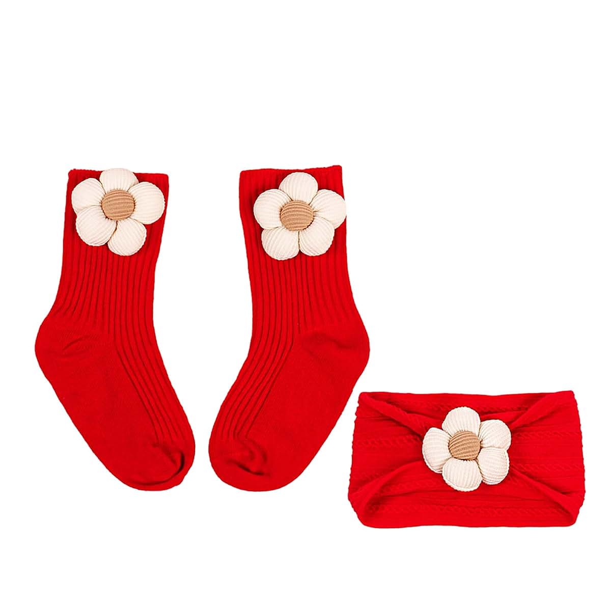 Zkbszn Baby Floral Headband And Knitting Socks Set (photo 4)