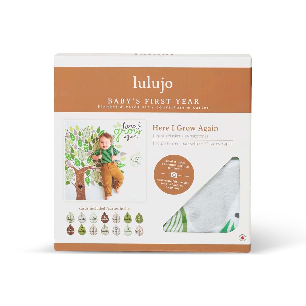 Lulujo Baby First Year Milestone Blanket And Card Set 40x40