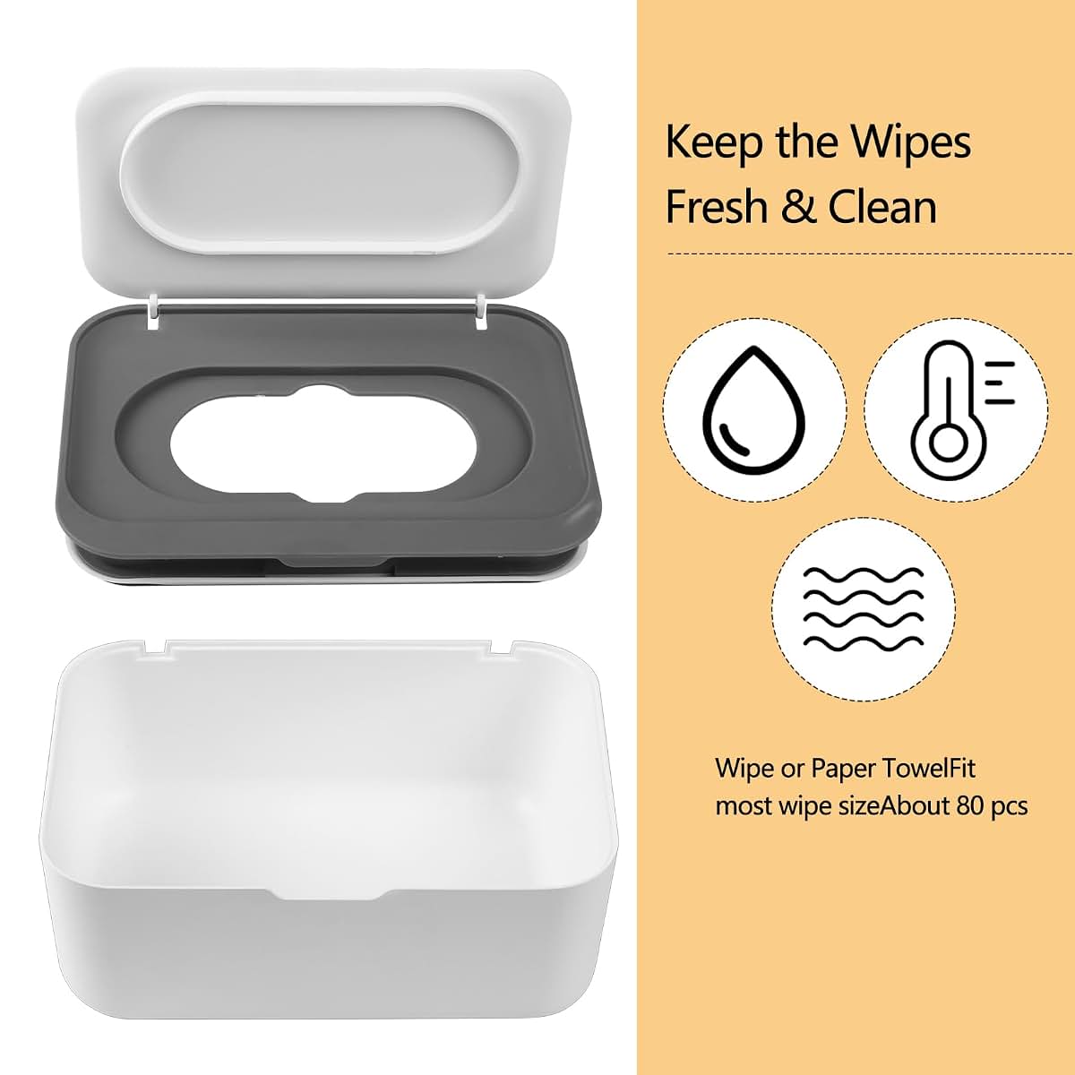XxinXrong Wipes Dispenser, Rectangular Refillable Wipe Case (photo 4)