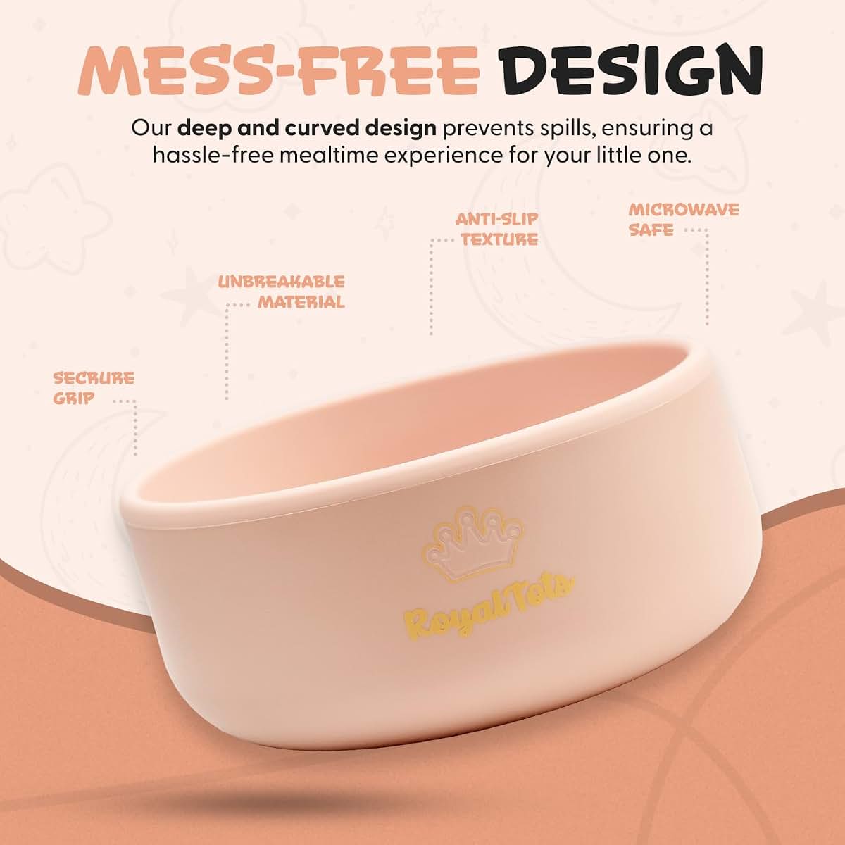 RoyalTots Silicone Baby Bowls 6-12 Months+ - Durable Toddler Food Bowls, Baby Food & Feeding Bowls | Perfect Snack Bowl (photo 4)