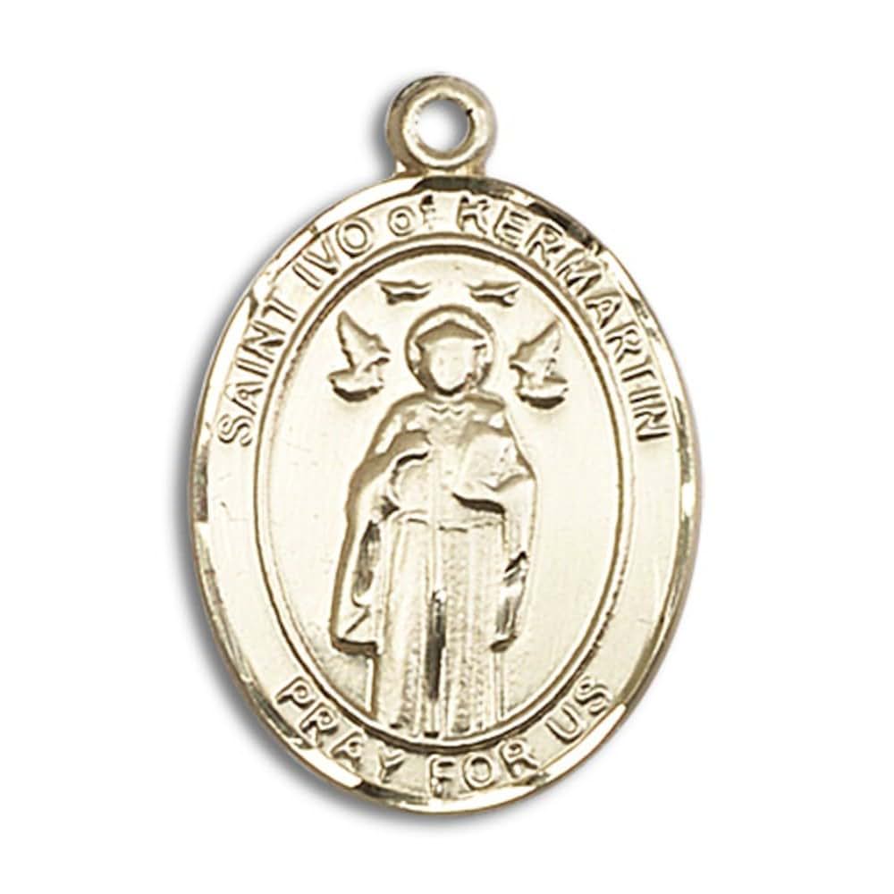 Bonyak St. Ivo Oval Medal Pendant in 14kt Yellow Gold-Filled
