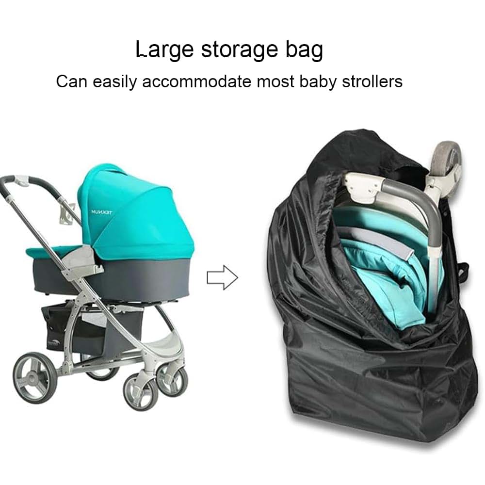 BAIYUE Waterproof Stroller Travel Bag for Airplane with Carry Strap, Black