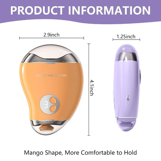 Jjkygmw Electric Nail Trimmer with LED Light Purple