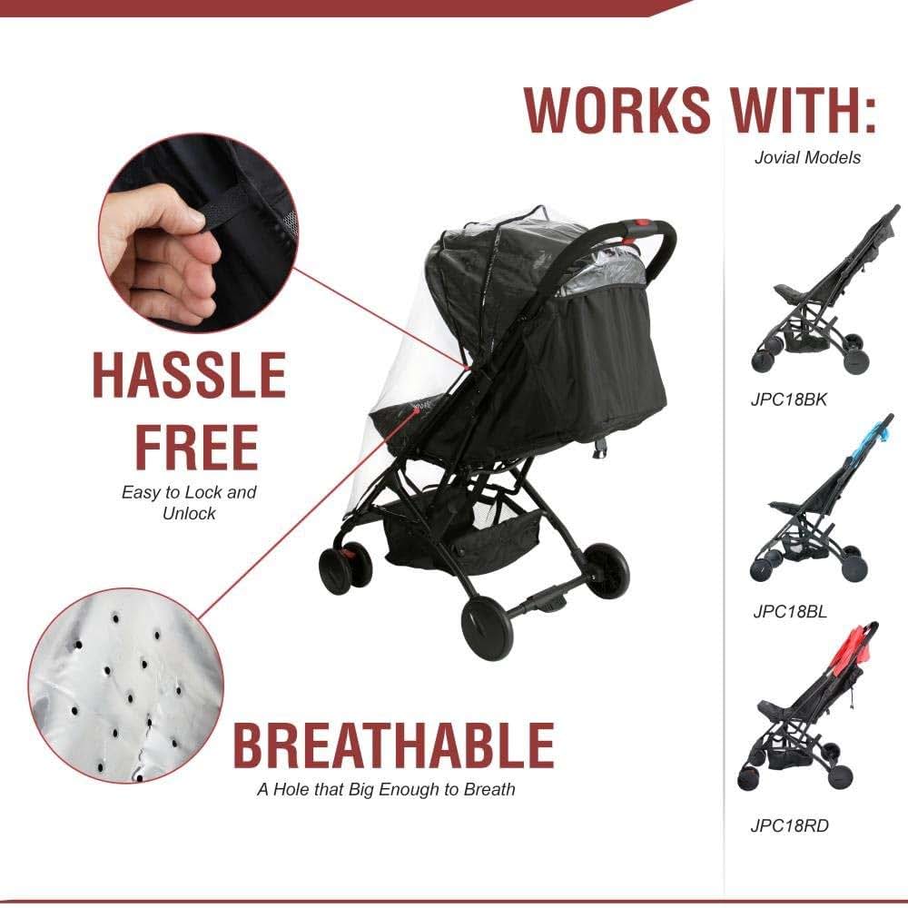 Jovial Breathable Stroller Rain Protective Cover for Portable Baby Strollers