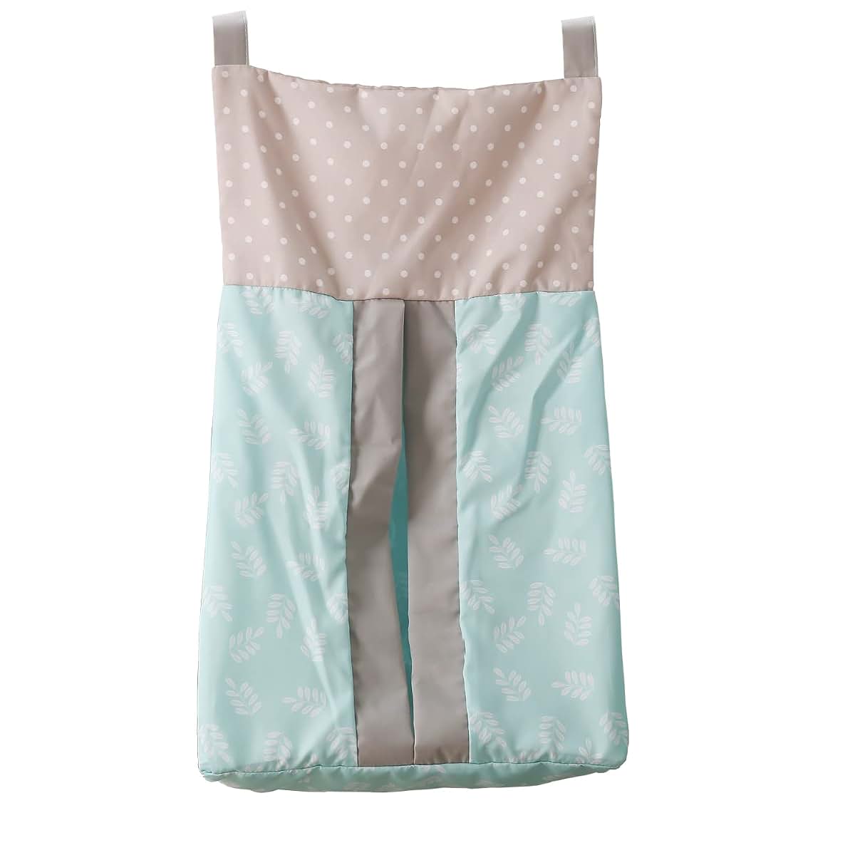 CribMATE Light Blue Diaper Stacker Bag with Leaf Pattern (photo 3)