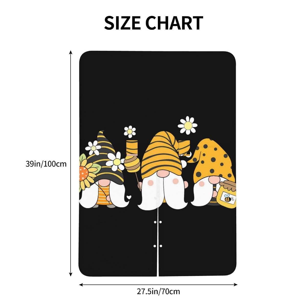 CAYKWVZ Sunflower Bee Cute Cartoon Gnome Black Baby Car Seat Canopy Cover Multi Use Shower Gift, Nursing Cover for Mom