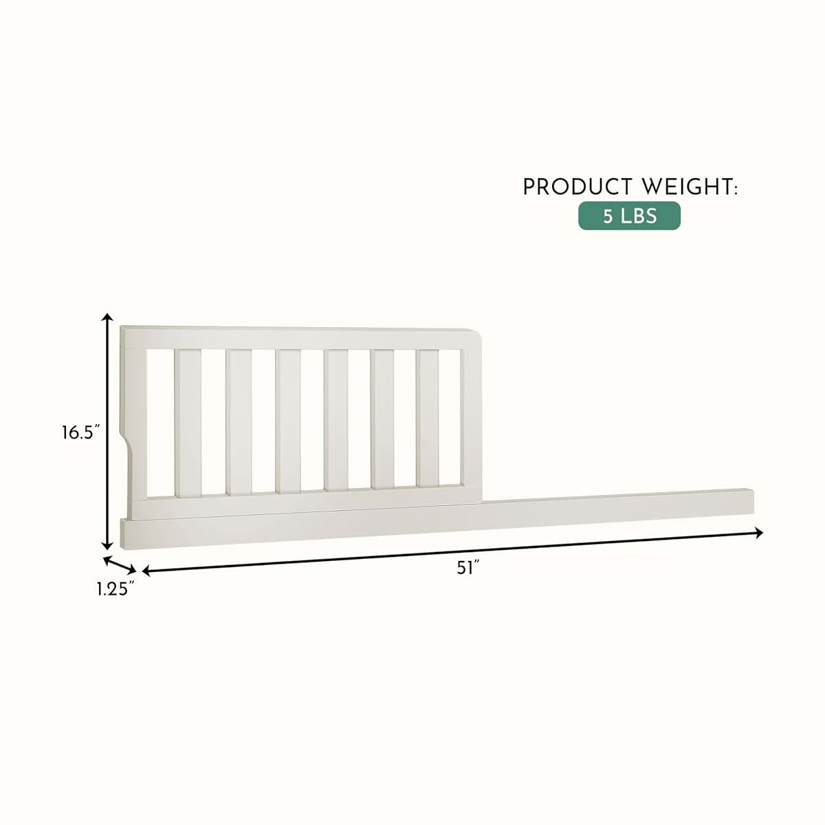 Evolur Toddler Guard Rail, Ivory Lace