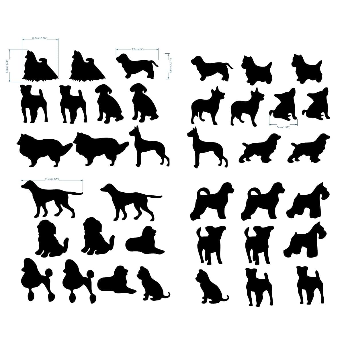 Juruoxin 38-Piece Dog Wall Decal Set For Nursery And Bedroom Decor