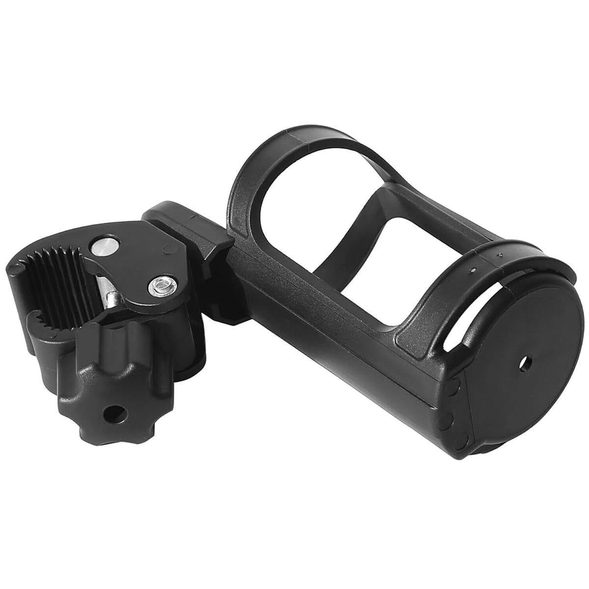 WXCHISU Universal 360° Beverage Cup Holder for Strollers, Bikes, Wheelchairs, ABS Plastic, Black