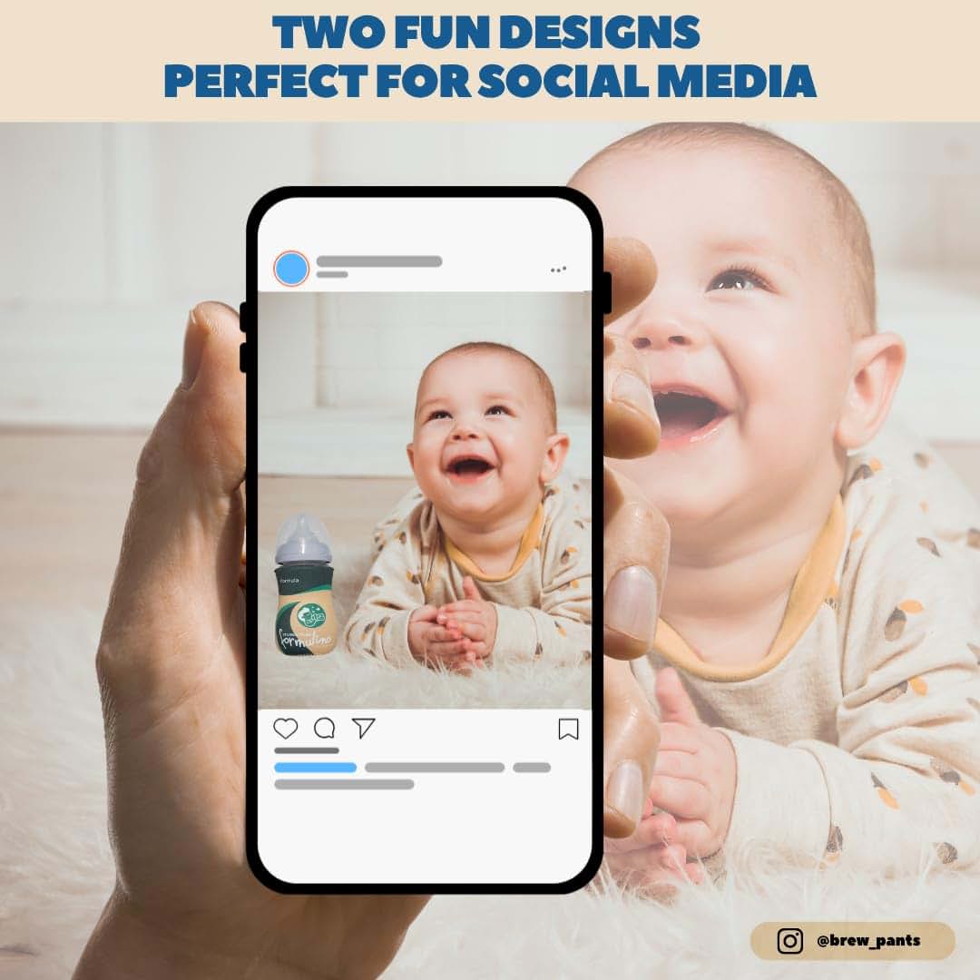Brew Pants Coffee Themed Coozies for Baby Bottles - Funny Gift for New Parents & Baby Showers - (2 Premium Designed (photo 4)