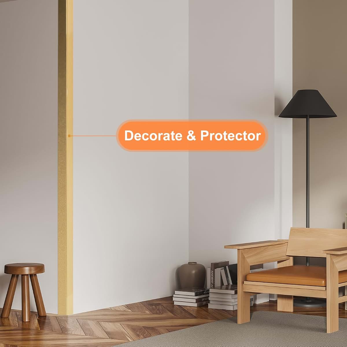 Uxcell 3-Piece Wall Corner Protector Self-Adhesive Aluminum Alloy