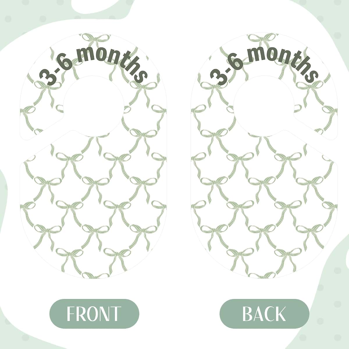 Acellegic Green Bow Baby Closet Dividers, Double-Sided