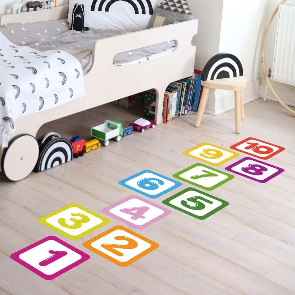 Luxylei Number Lattice Floor Sticker Hopscotch Game Wall Decal