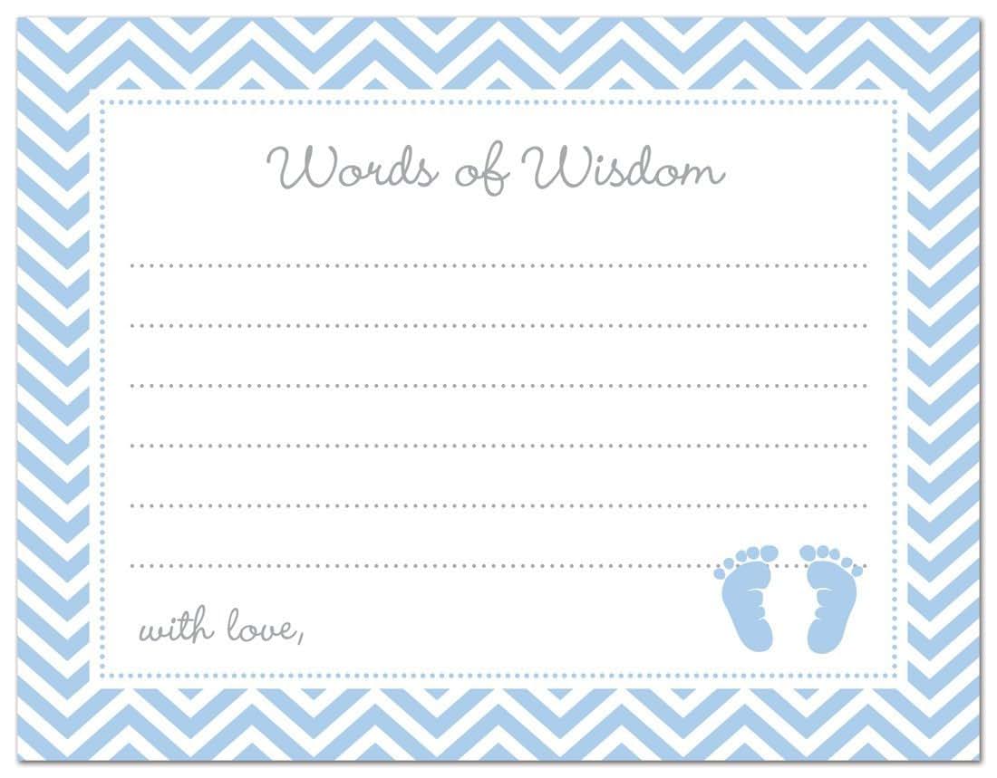 Blue Baby Feet Footprint Advice Cards for Guests