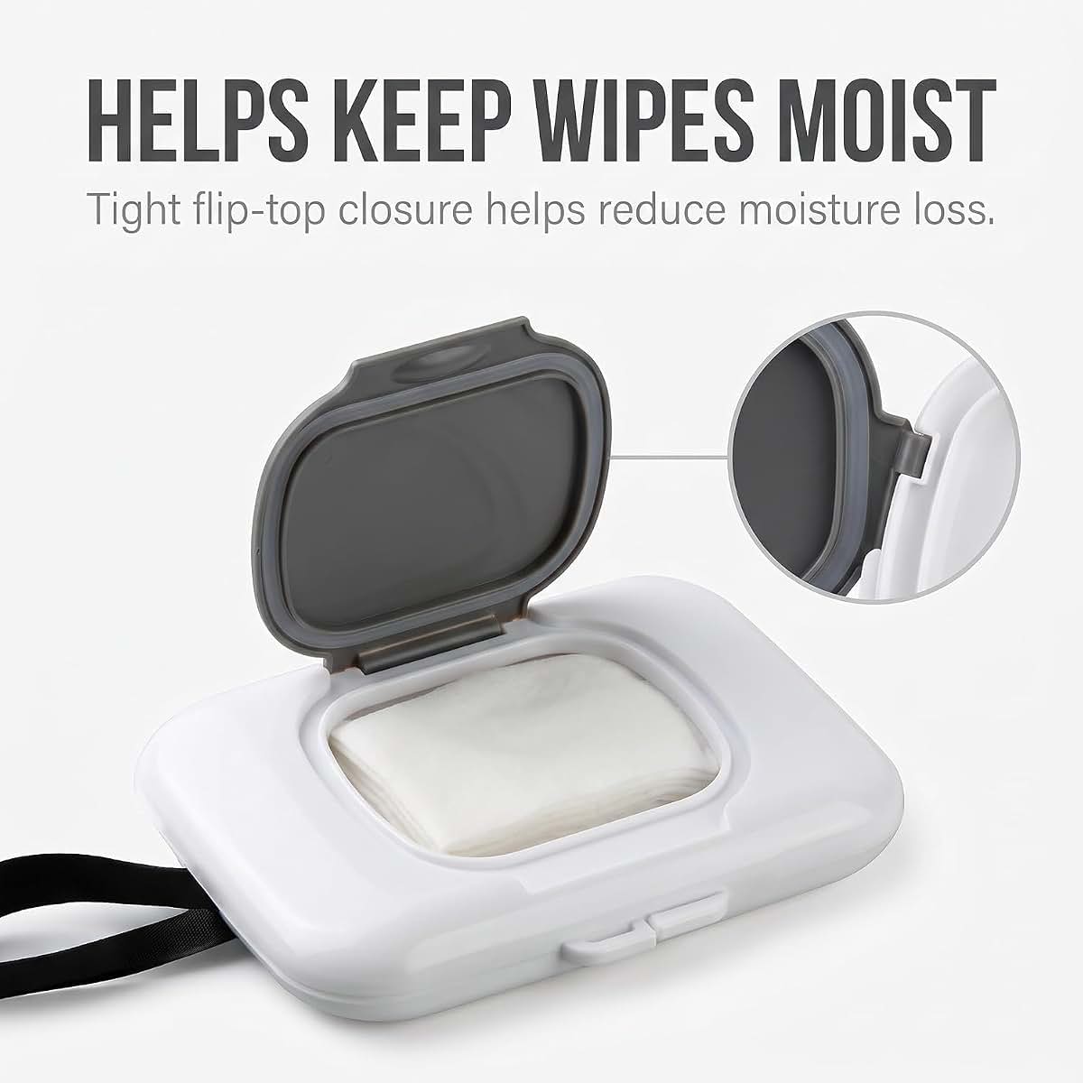 BabyOneStop Grey Wipes Case Travel Wipe Holder with Silicone Seal