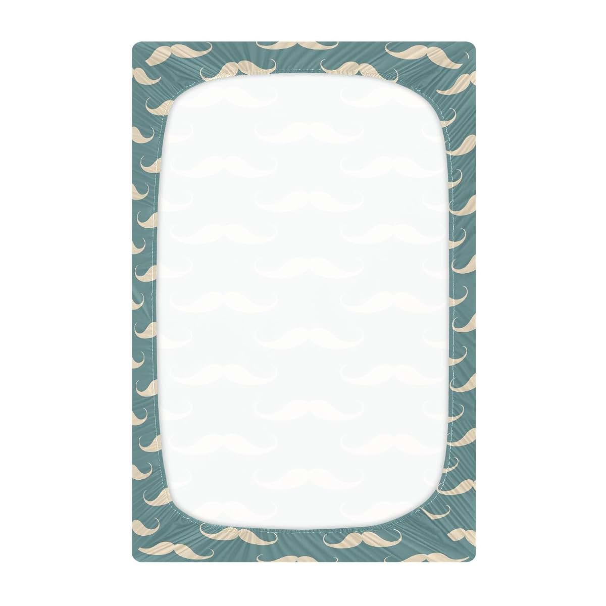 ALAZA Mustache Funny Retro Crib Sheet, Fitted Baby Sheet for Standard Crib and Playard, 52 x 28 in