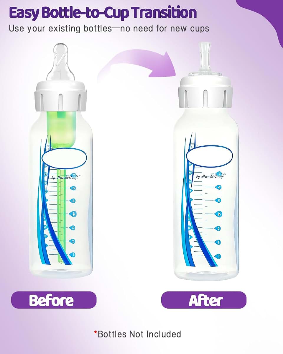 BabyOneStop Sippy Straw Nipples for Dr. Brown's Narrow and Glass Bottles, 4 Pack