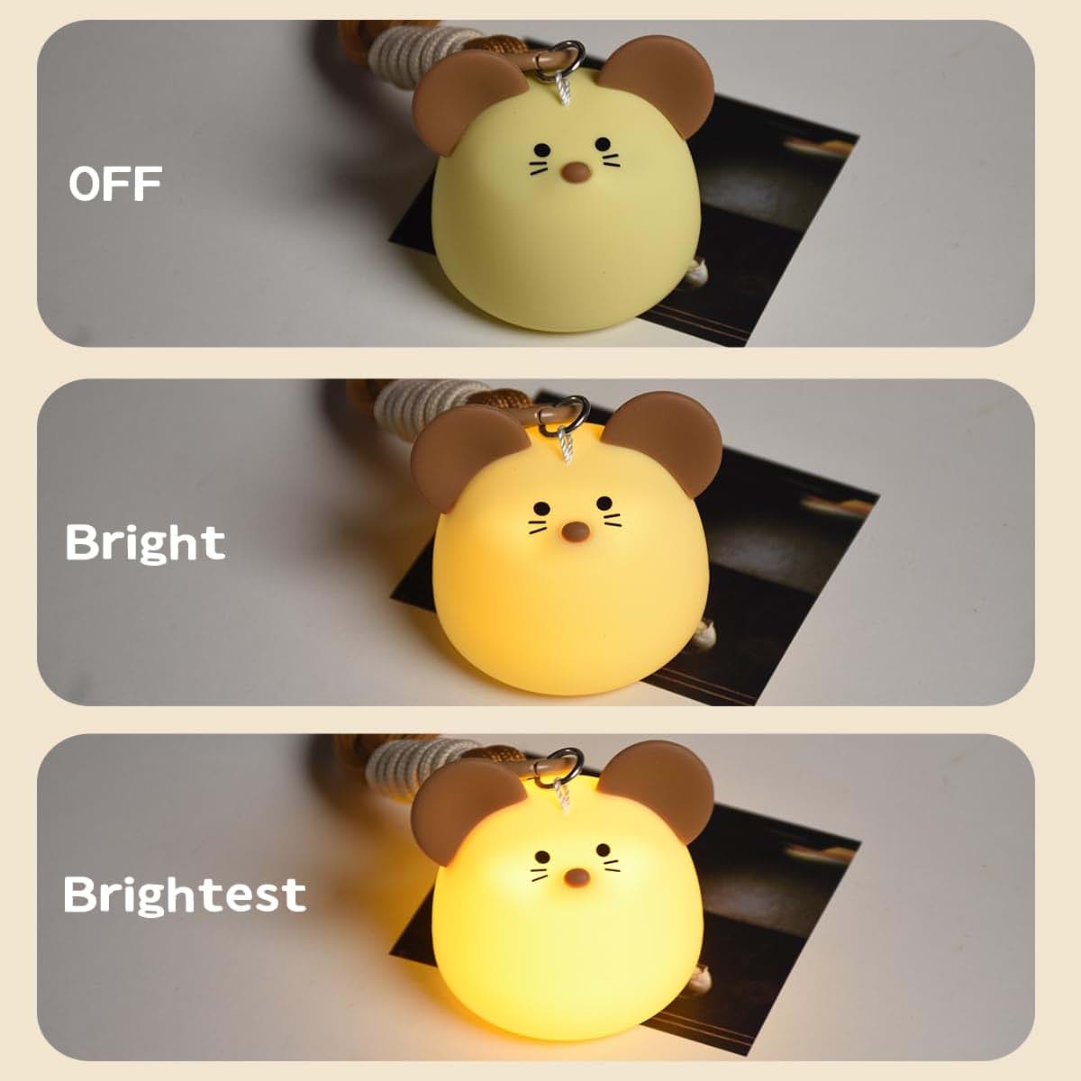 LED Silicone Mouse Night Light for Kids and Camping