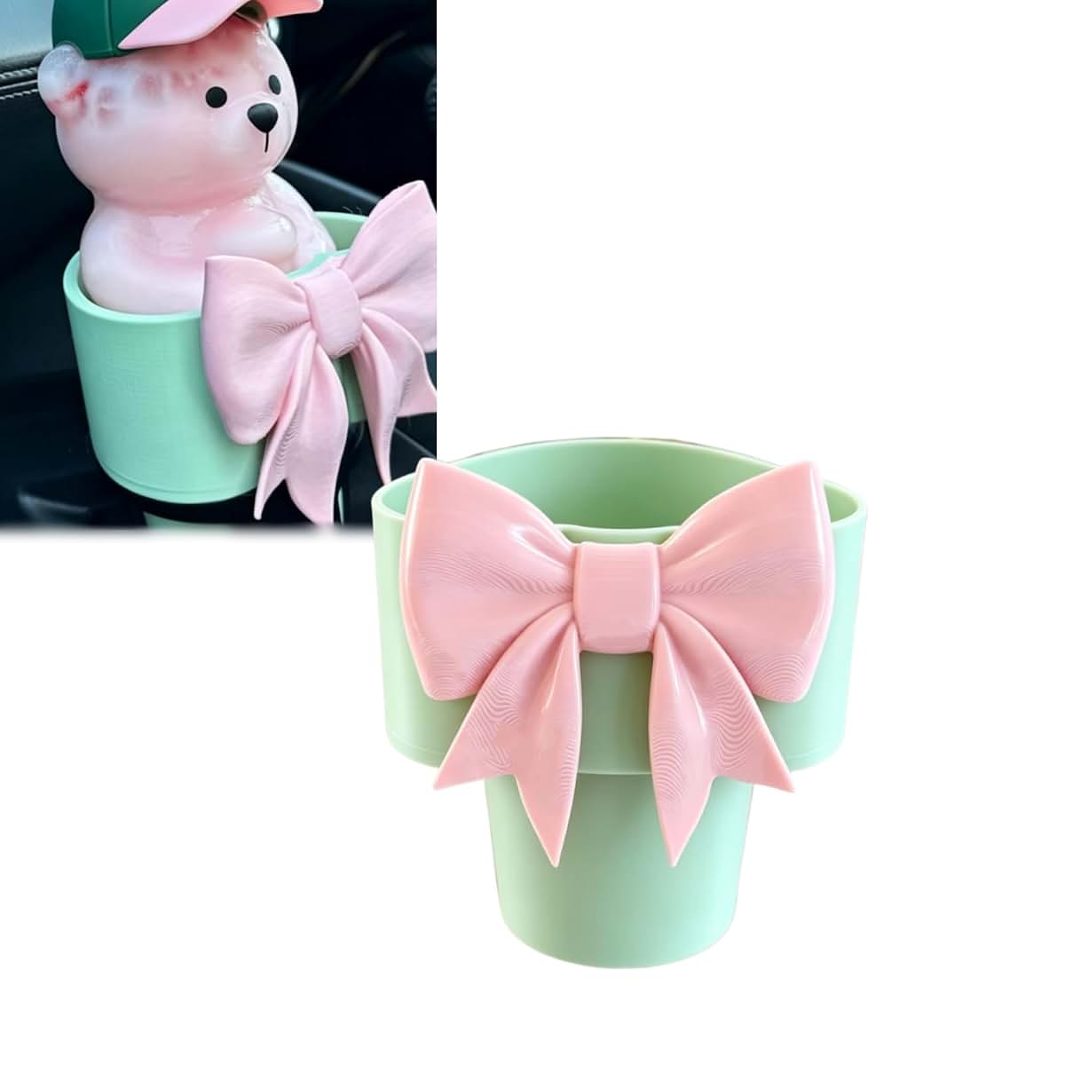 mnzbue Bear Bow Cup Holder Compatible with Starbucks Bearista Bear