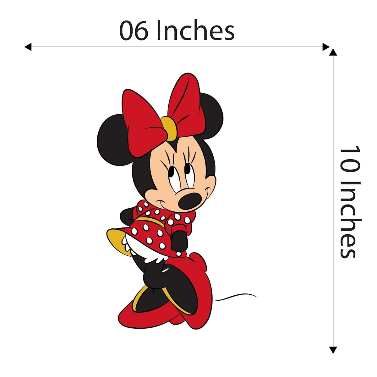 Kelly Wall Decals Minnie Cute Design Cartoon Design Child's Bedroom Wall Decoration - Size: 6 Inches X 10 Inches
