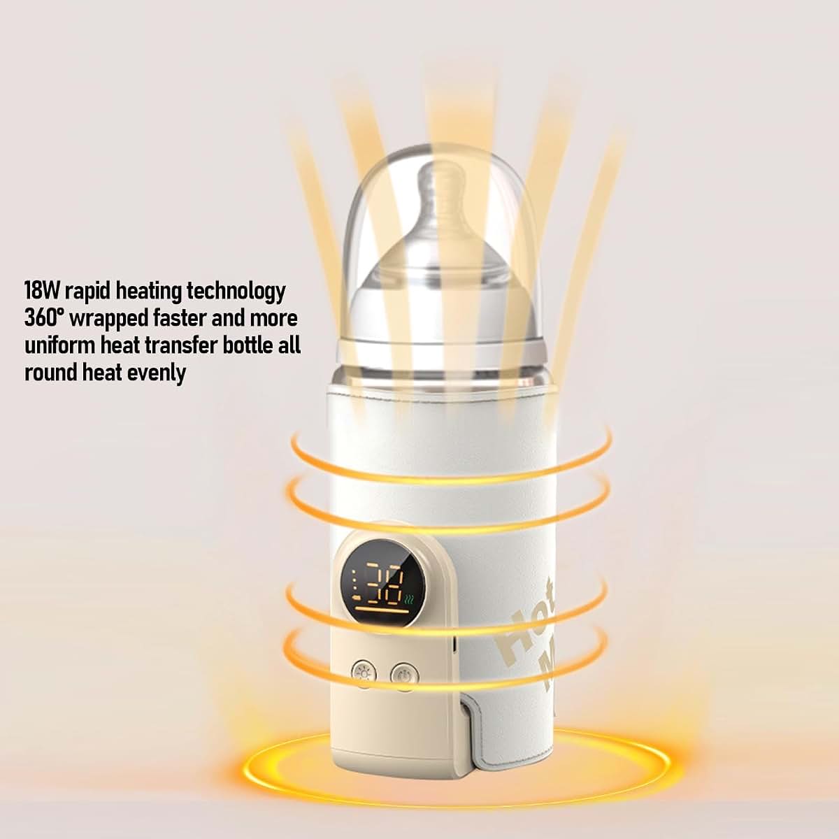 Milk Bottle Warmer - Cordless USB Heater for Feeding Supplies
