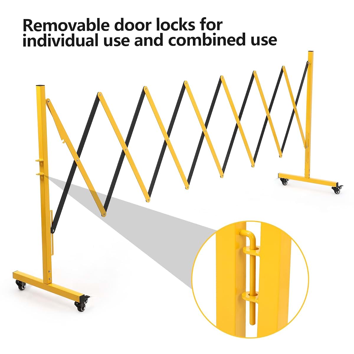 Expandable Metal Barricade, 11FT Folding Security Gate