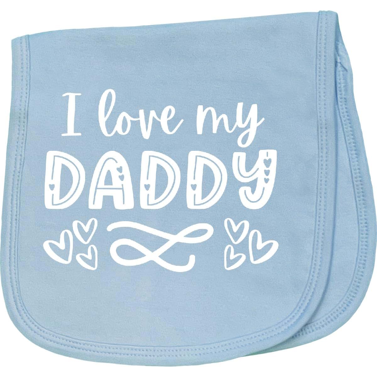 inktastic I Love My Daddy Baby Burp Cloth Light Blue