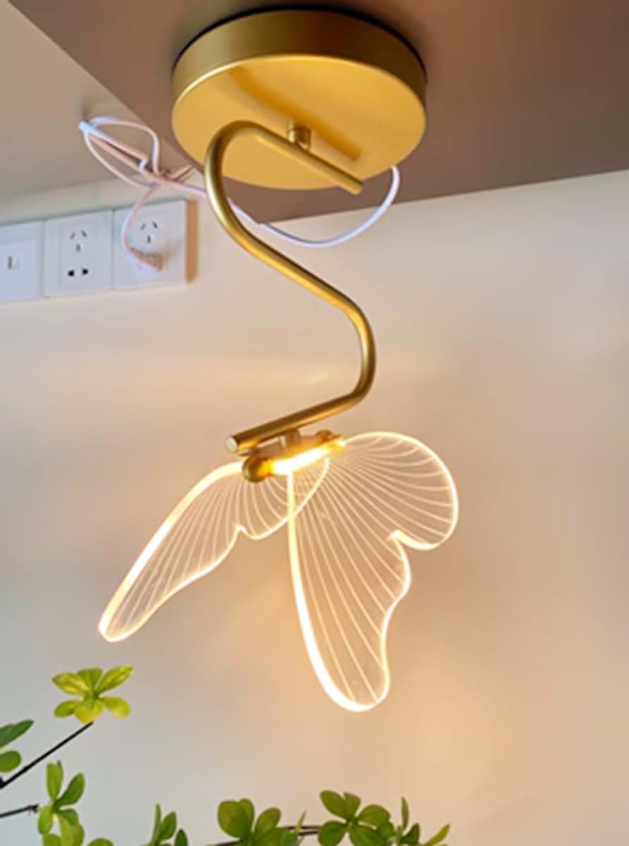 Jinnwell 3D Butterfly Table Night Light With Fabric Lampshade (photo 4)