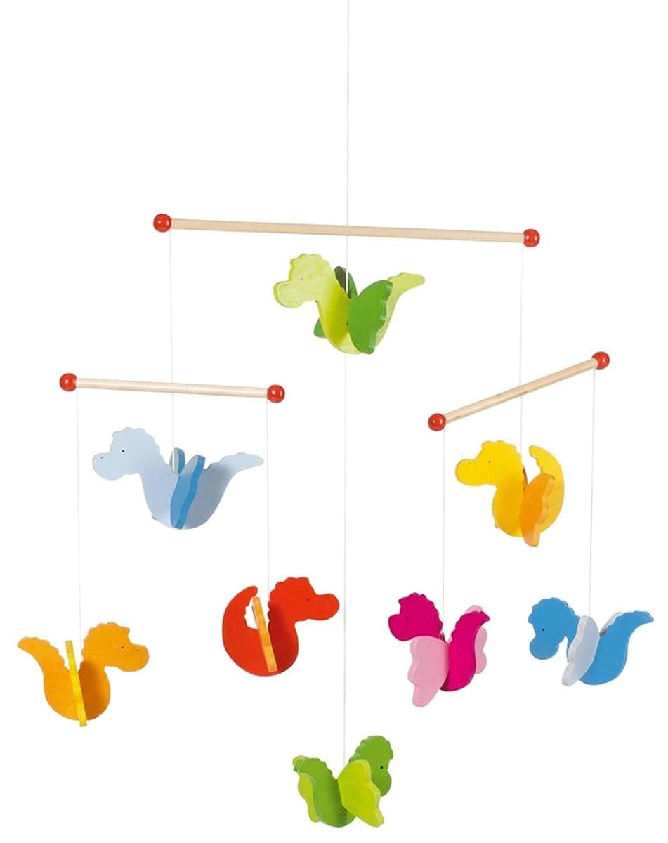 Goki Wooden Mobile Dragon Set for Nursery Decor