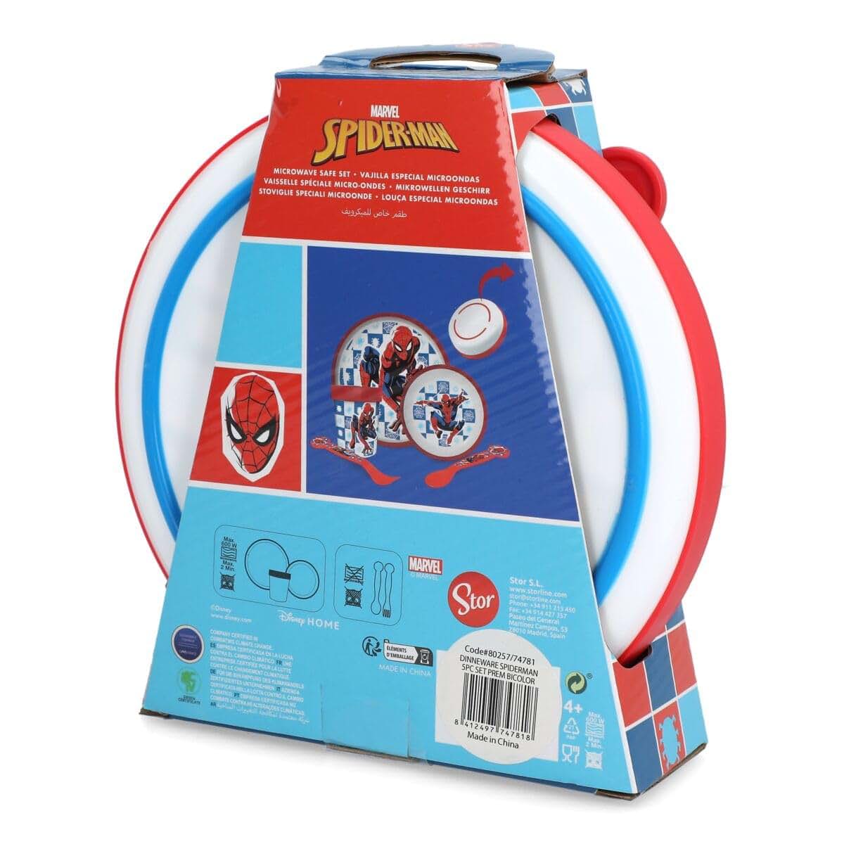 Stor 5-Piece Spiderman Dinnerware Set Microwave Safe