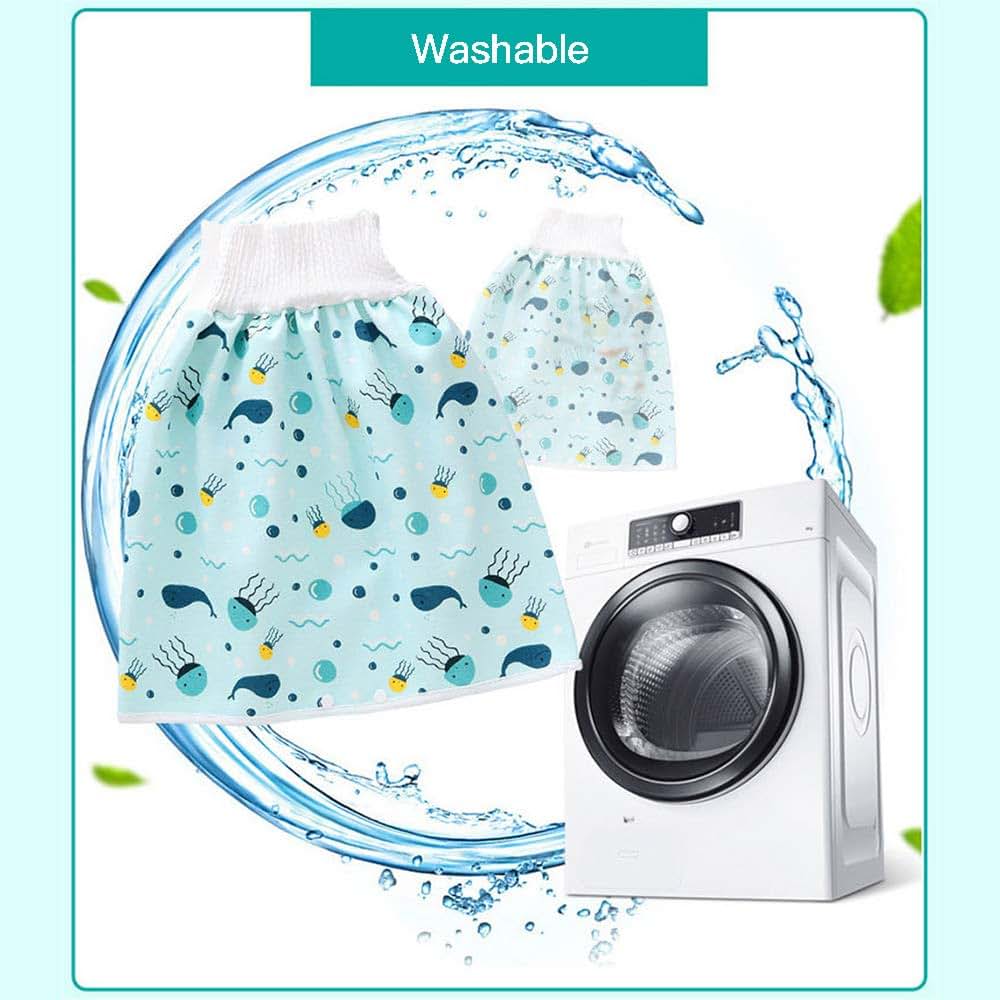JHION 2 Pack Baby Boys Girls Diaper Skirt,Waterproof Toddler Potty Training Skirt Cotton Toilet Training Nappy Skirt