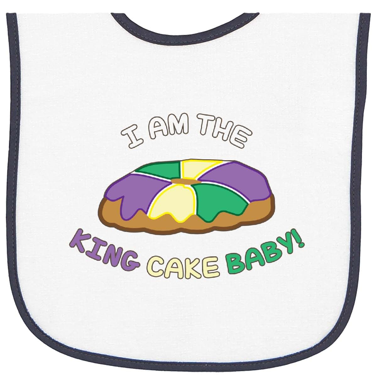 Inktastic I Am The King Cake Baby Terry Cloth Bib