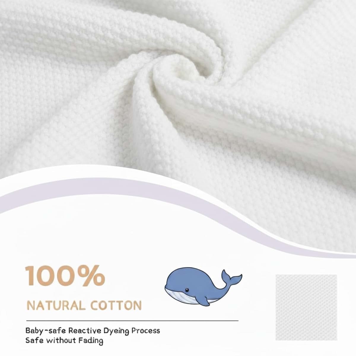 Grewear Cotton Baby Blanket with Ruffle Edge for Newborns