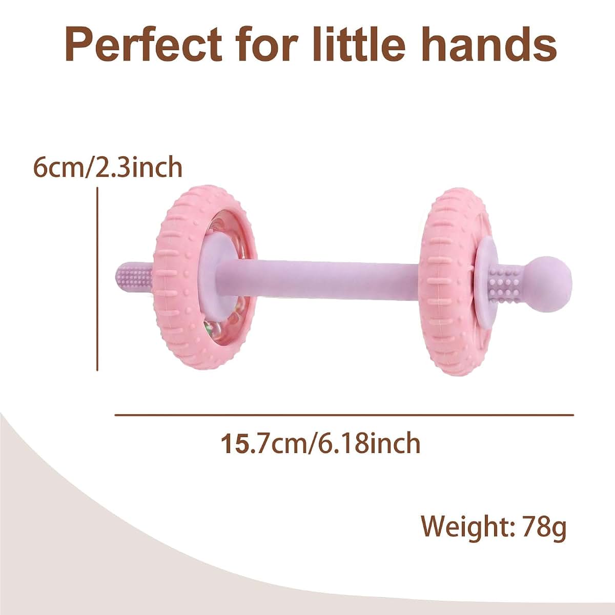 Multi-Functional Silicone Teether Toy for Babies - Rattle, Straw, and Toothbrush Head