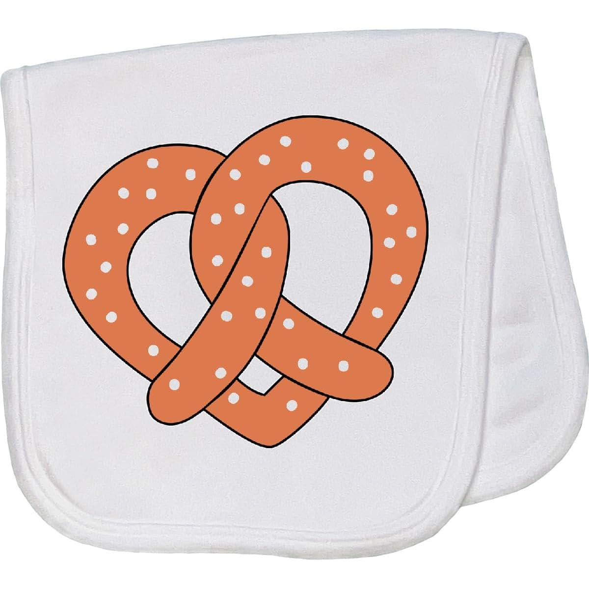 Inktastic Heart-Shaped Pretzel Baby Burp Cloth White