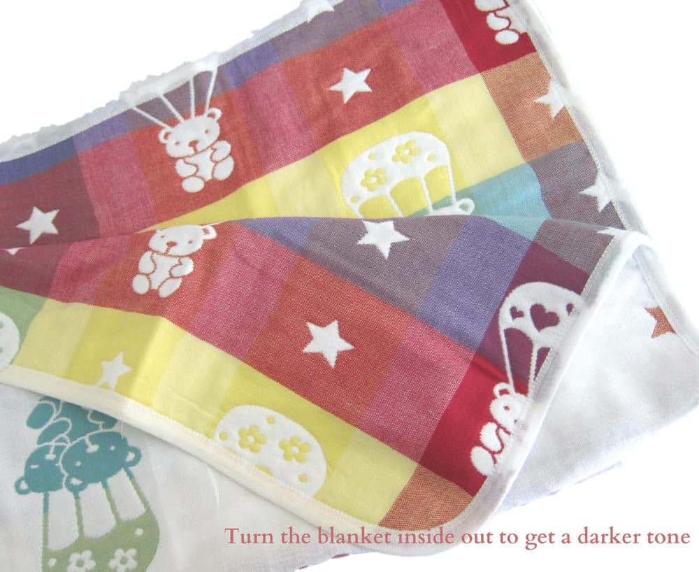 KaWaii Baby 2-Pack Essentials Jacquard Cotton Blanket, Soft Swaddle Receiving Blanket Crib Bed Throw for Newborn Infant (photo 4)