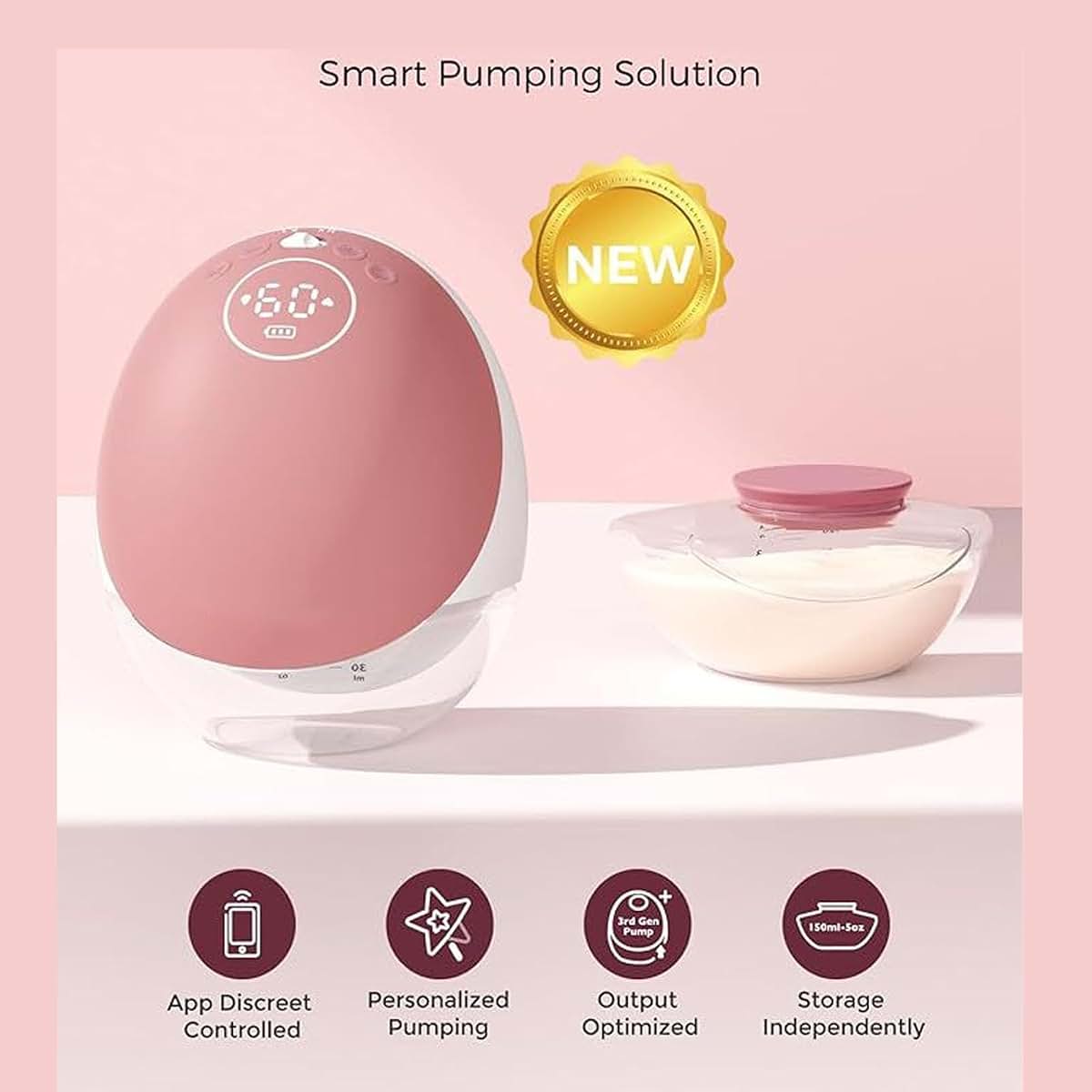 Nurnesy Wearable Breast Pump Accessories for M9, 150ml Collection Cups, Set of 4